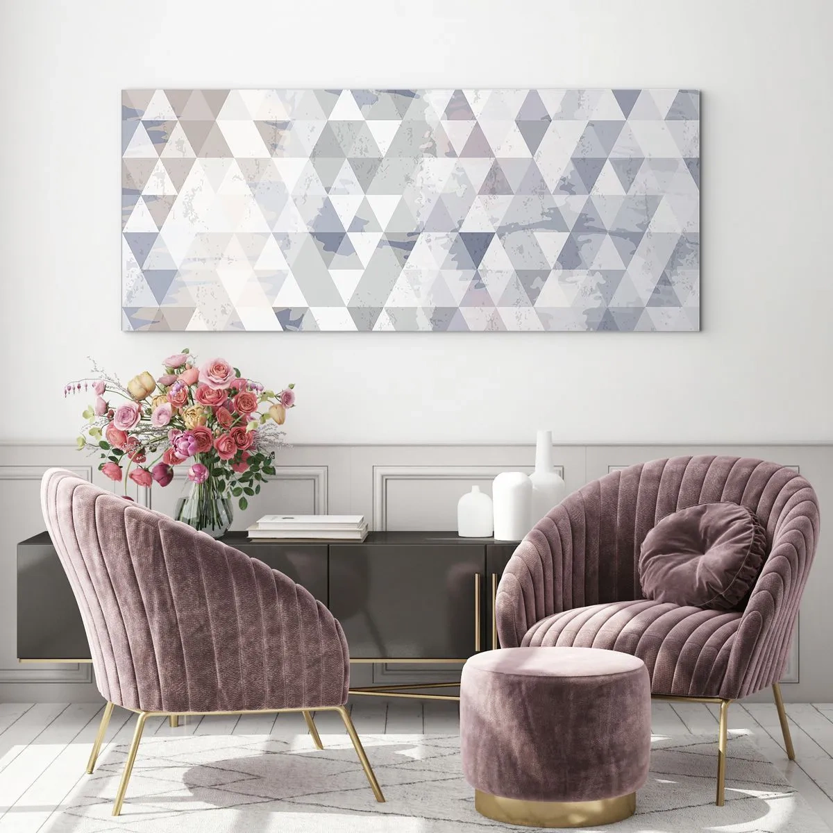 Tablou pe sticlă - În ritm de trei - 160x50 cm