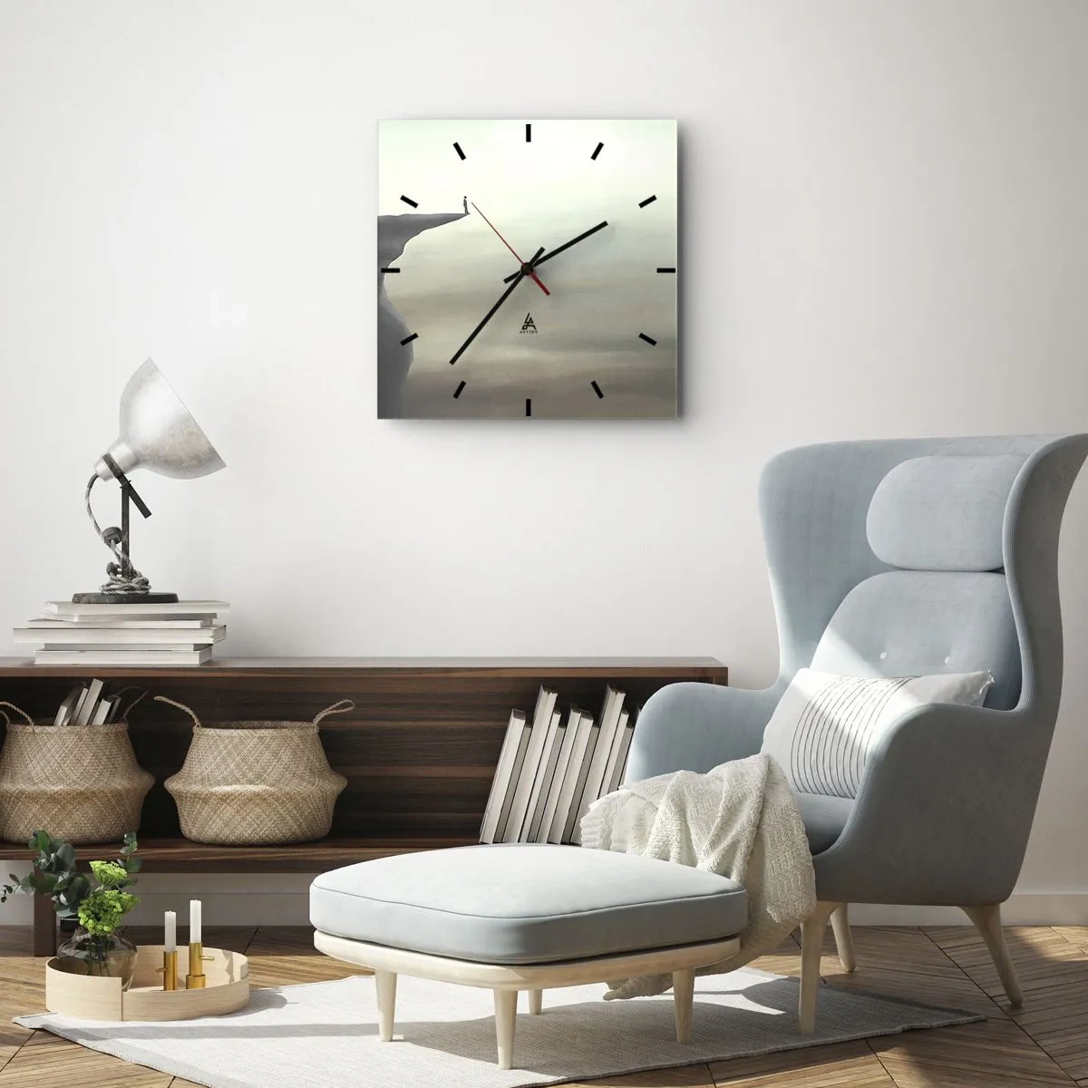 Ceas de perete - Ceas pe sticlă - În sus, bineînțeles! - 40x40 cm