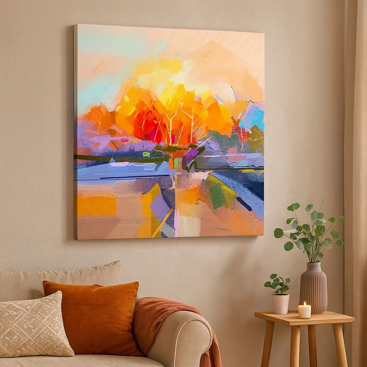 Tablou pe pânză - A devenit toamnă - 30x30 cm