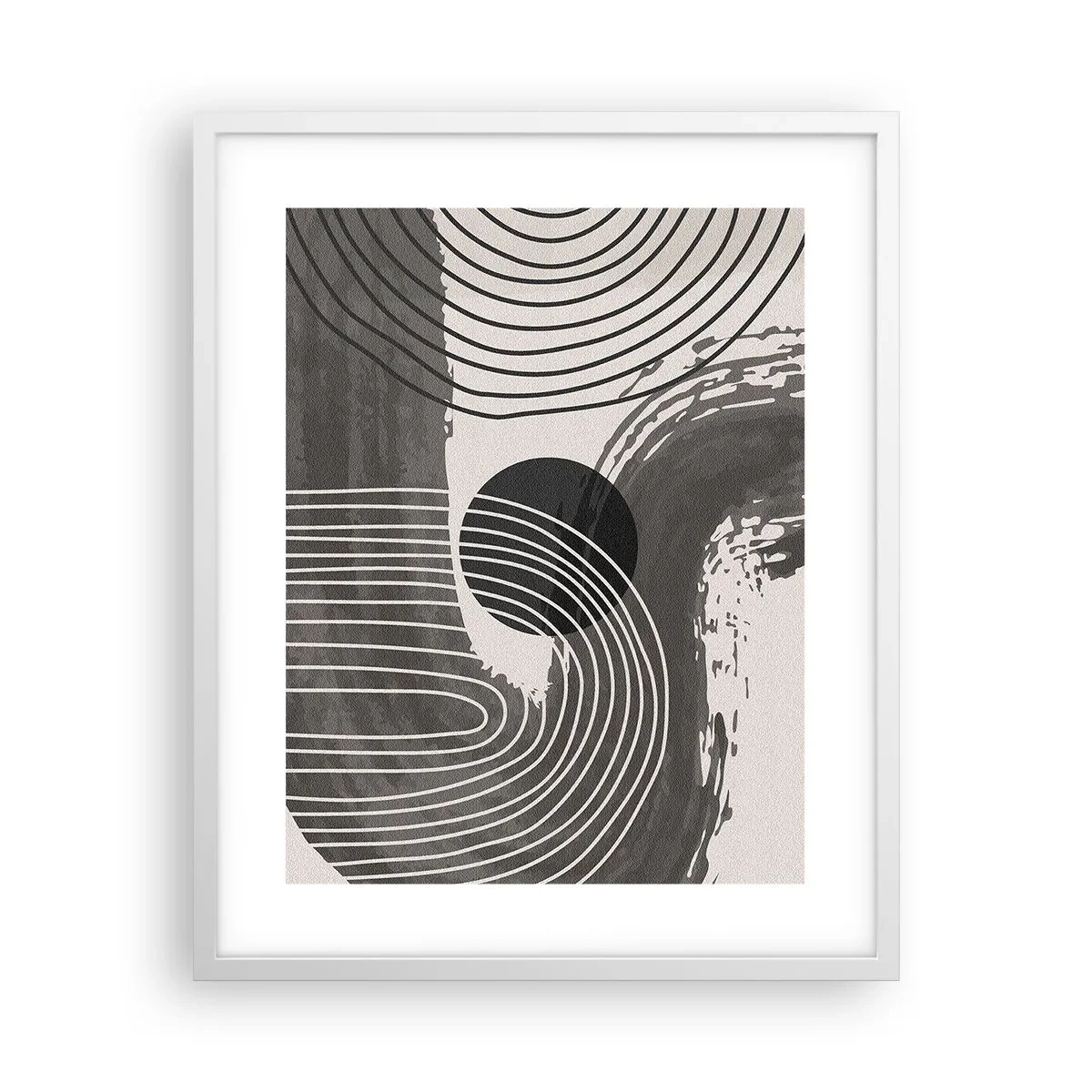 Poster în ramă albă - Ovalul câștigă - 40x50 cm