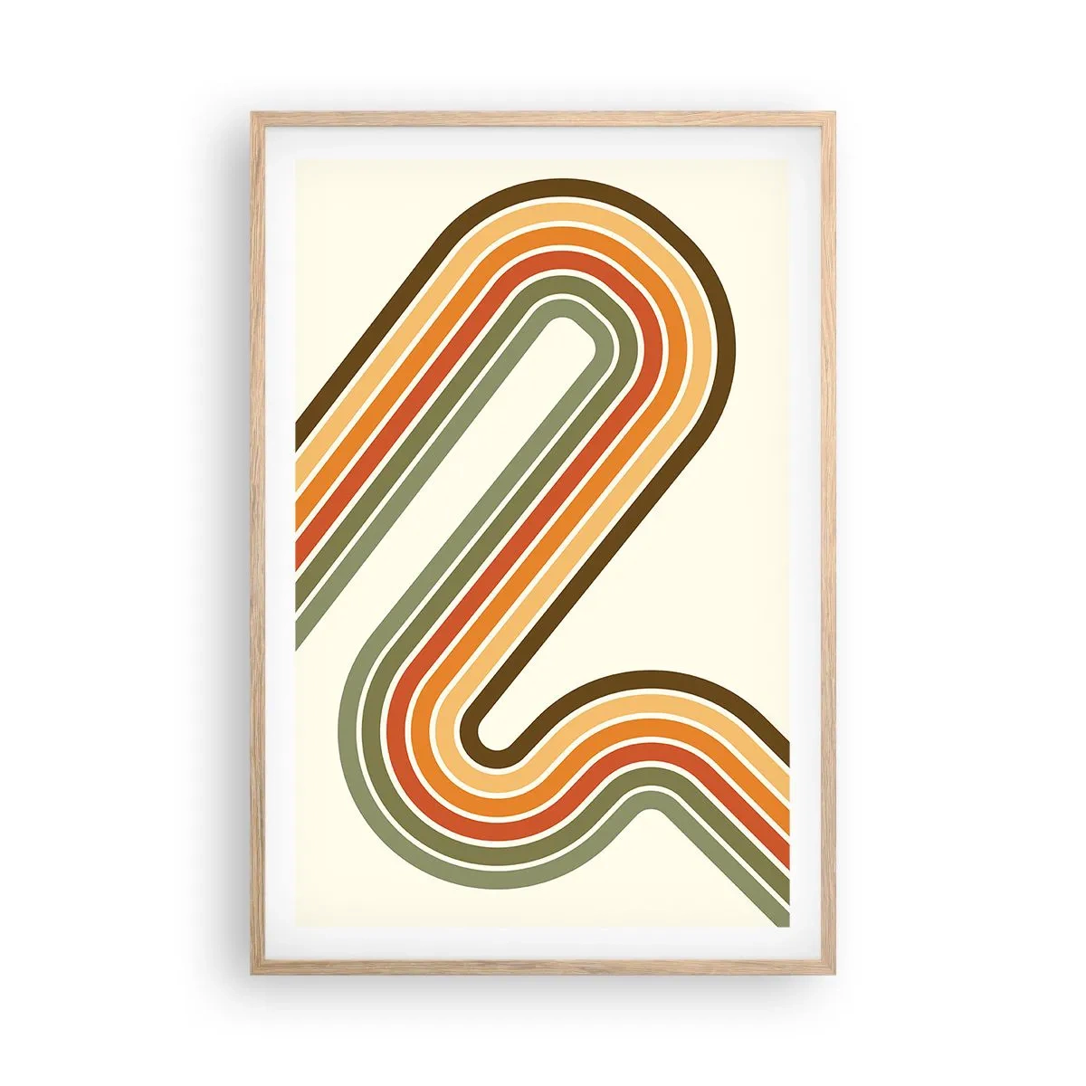 Poster în ramă de stejar deschis - Cu zigzag până la destinație - 61x91 cm