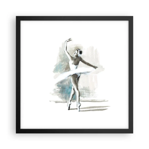 Poster în ramă neagră - Fermecată într-o lebădă - 40x40 cm