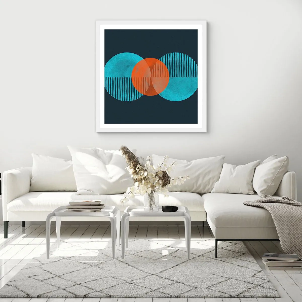 Poster în ramă albă - Compoziție simetrică - 40x40 cm