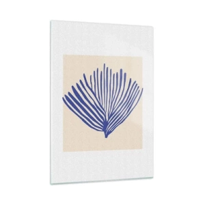 Tablou pe sticlă - Evantai albastru - 50x70 cm