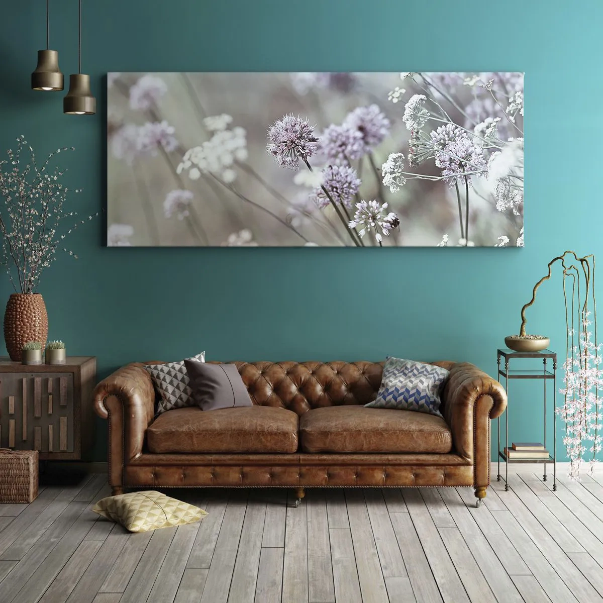 Tablou pe pânză - Ierburi dulci filigranate - 100x40 cm