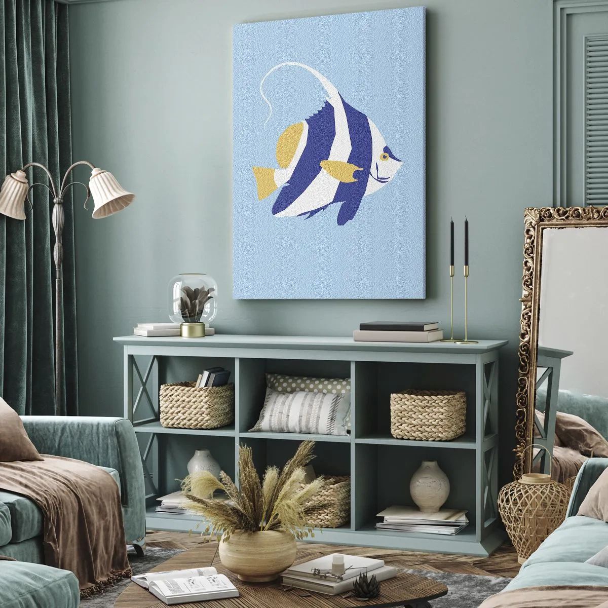 Tablou pe pânză - Frumoasa din apele tropicale - 65x120 cm