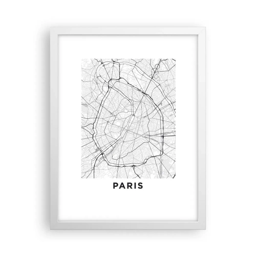 Poster în ramă albă - Floarea Parisului - 30x40 cm