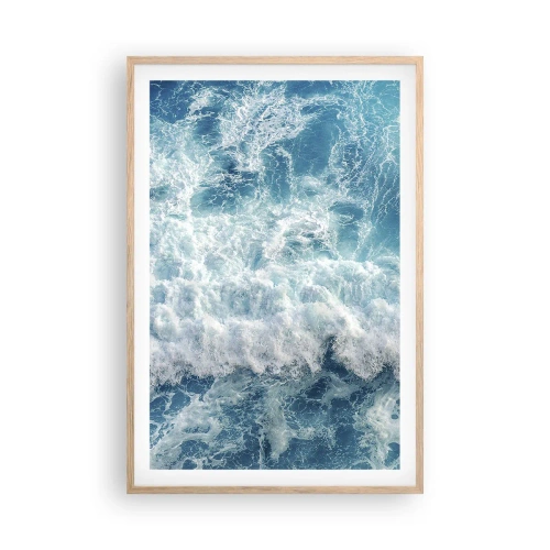 Poster în ramă de stejar deschis - Cu bucurie și în salturi - 61x91 cm