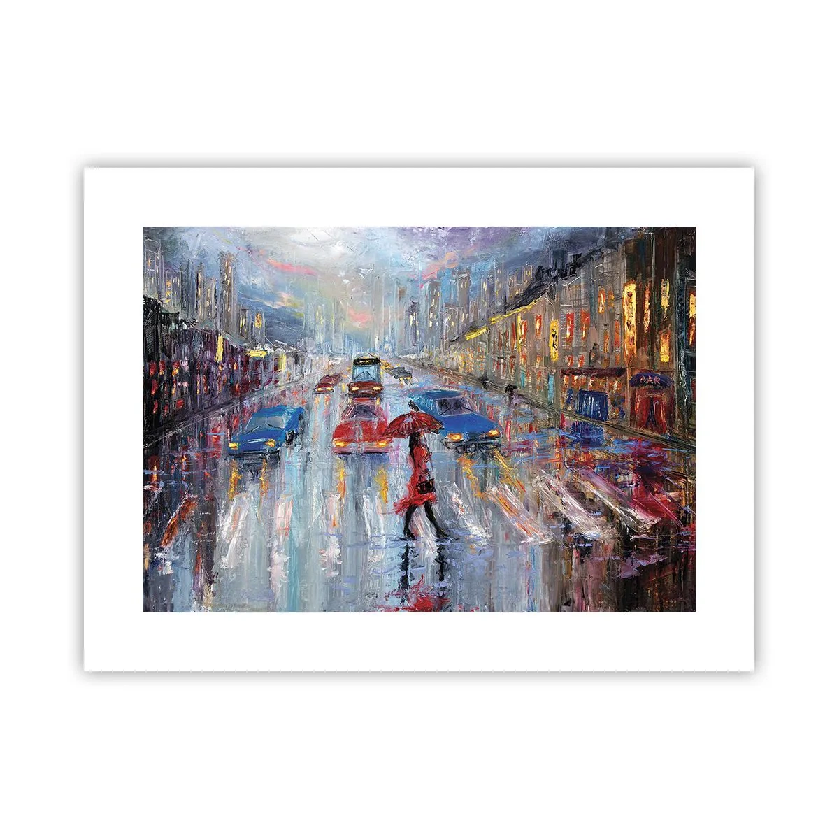 Poster - O după-amiază ploioasă în oraș - 40x30 cm