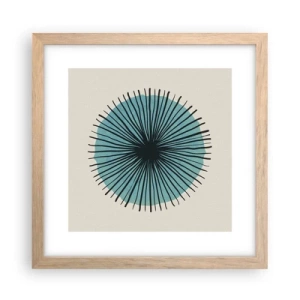 Poster în ramă de stejar deschis - Radiant pe albastru - 30x30 cm