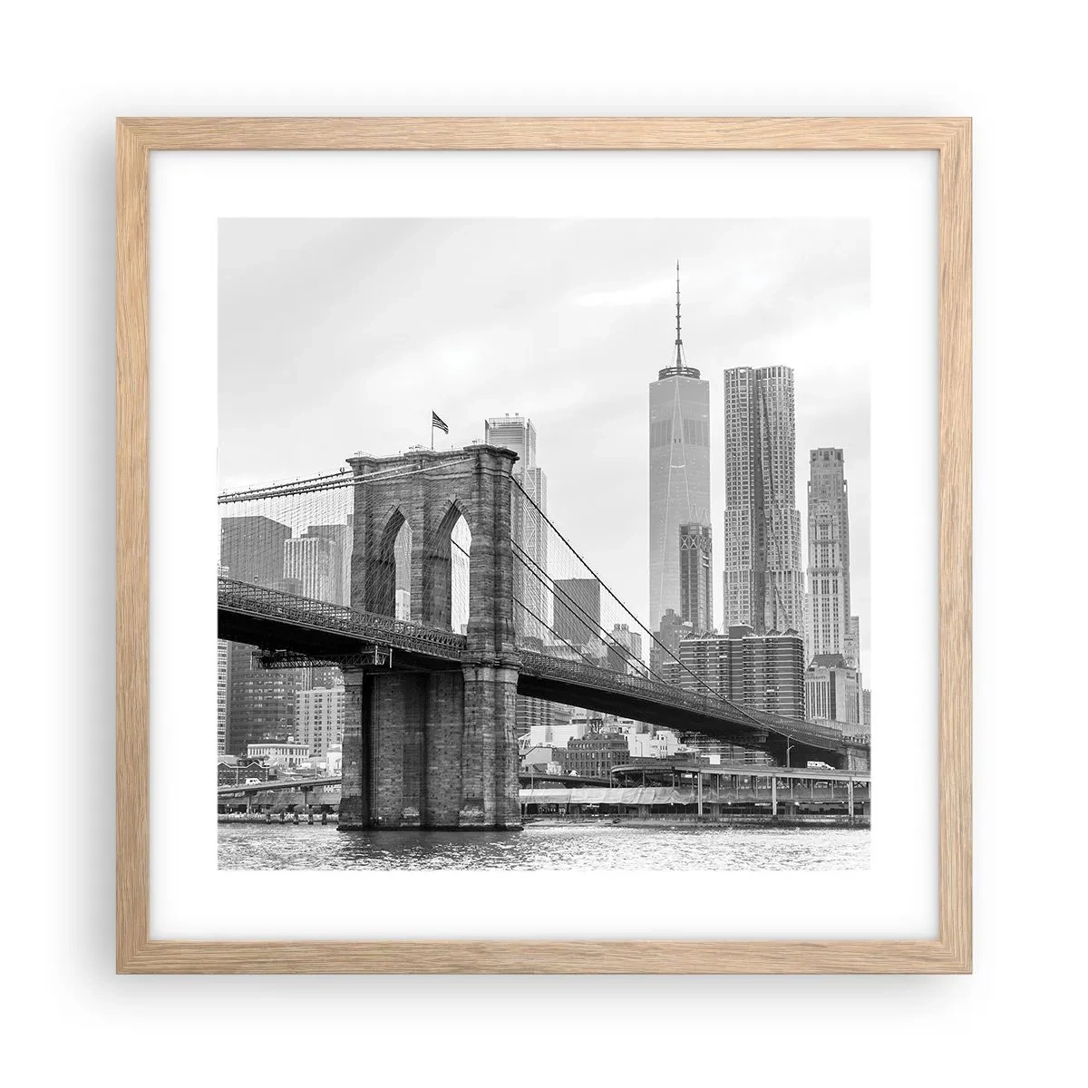 Poster în ramă de stejar deschis - New York vibes - 40x40 cm