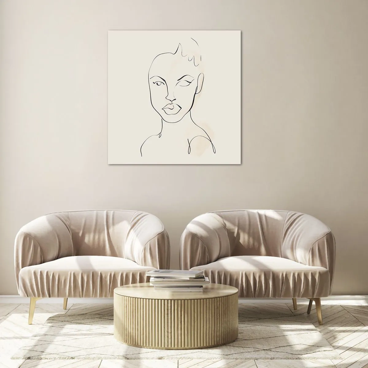 Tablou pe sticlă - Schiță de senzualitate - 40x40 cm