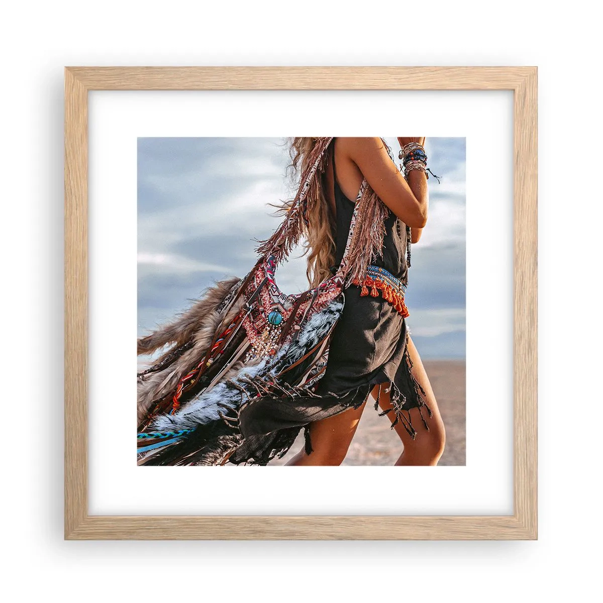 Poster în ramă de stejar deschis - Iubita șamanului - 30x30 cm