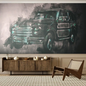 Tapet Premium Sand - Strămoș respectabil - Mașină retro, Automobile, excursie - 300x210 cm