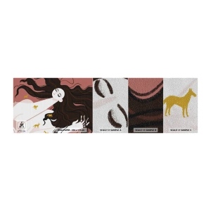 Mostră tapet Premium Sand - Visul despre calul de aur - Femeie, Portret, Minimalism - 100x30 cm