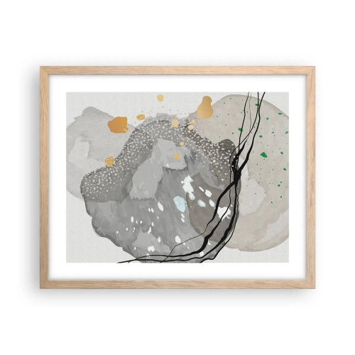 Poster în ramă de stejar deschis - Compoziție organică - 50x40 cm