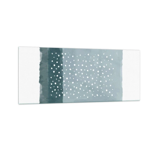 Tablou pe sticlă - Crescute pe albastru - 100x40 cm