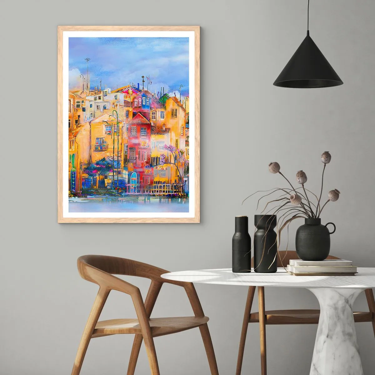 Poster în ramă de stejar deschis - Suntem împreună - 70x100 cm