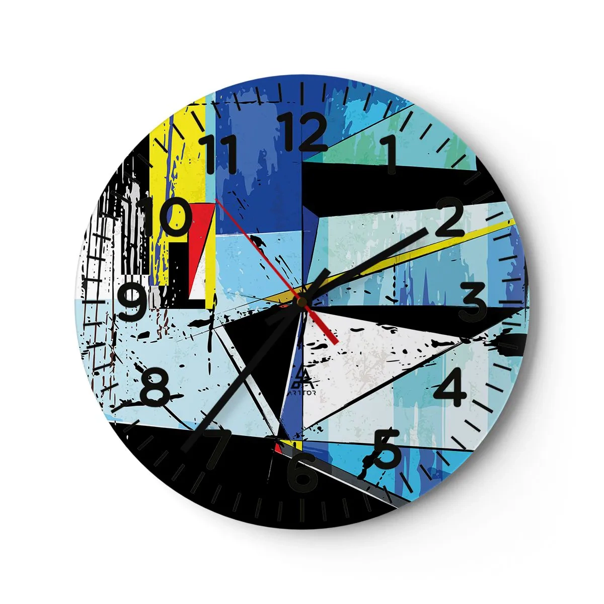 Ceas de perete - Ceas pe sticlă - Privind lumea dintr-un unghi... - 30x30 cm