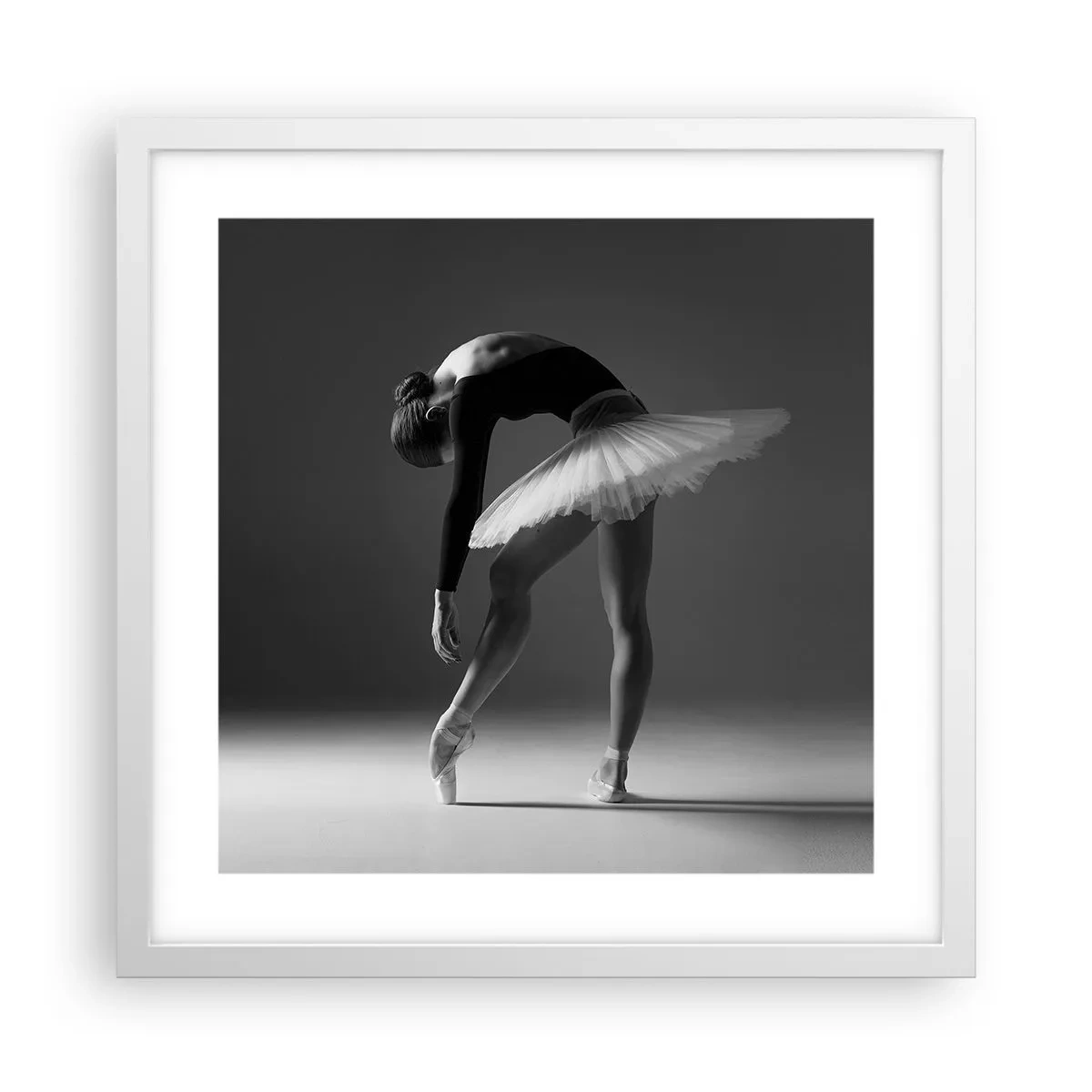 Poster în ramă albă - Bella balerina - 40x40 cm