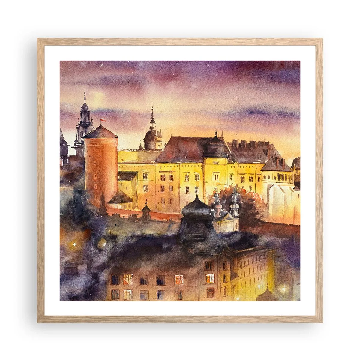 Poster în ramă de stejar deschis - Poveste și basm - 60x60 cm