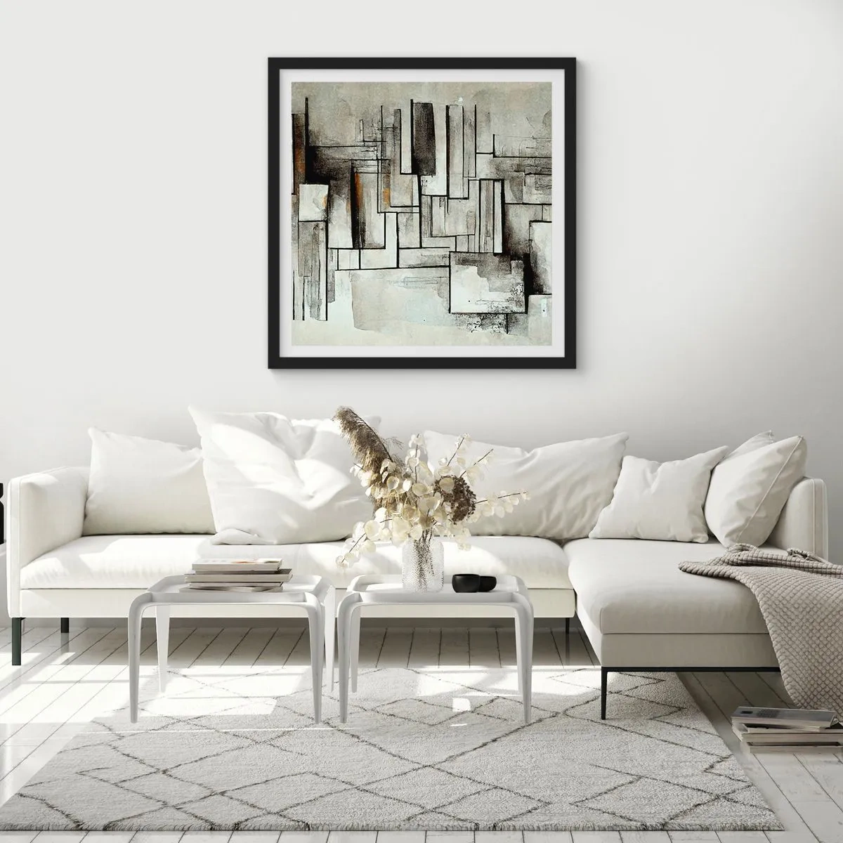 Poster în ramă neagră - Puterea simplității - 30x30 cm