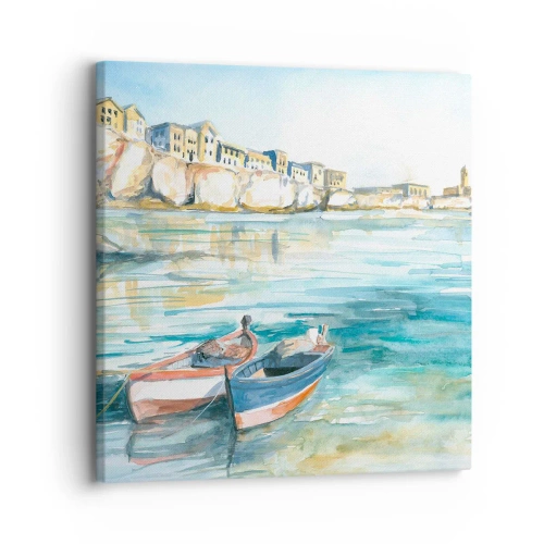 Tablou pe pânză - Peisaj în azur - 30x30 cm