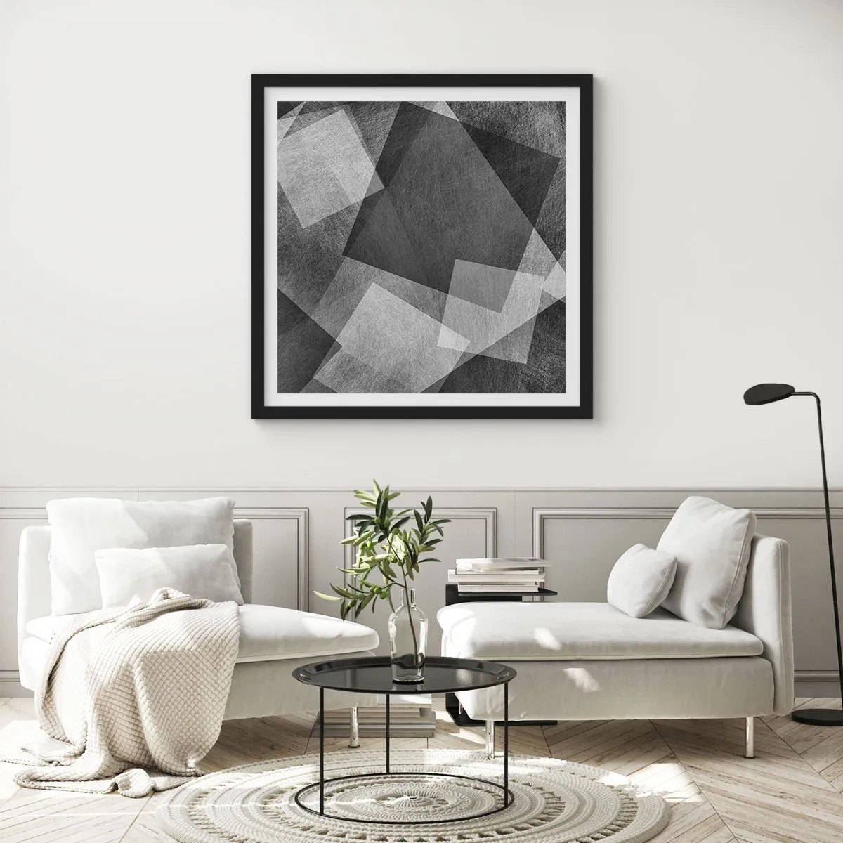 Poster în ramă neagră - Un simbol etern al permanenței și al ordinii - 30x30 cm