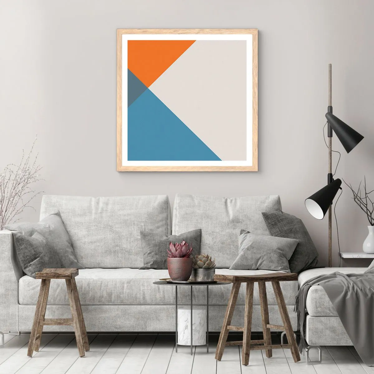 Poster în ramă de stejar deschis - La un unghi drept - 60x60 cm