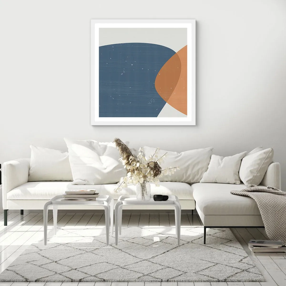 Poster în ramă albă - Ovale și influențe - 30x30 cm