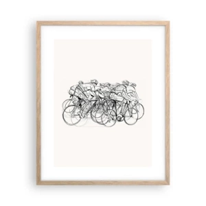 Poster în ramă de stejar deschis - Mână în mână - 40x50 cm