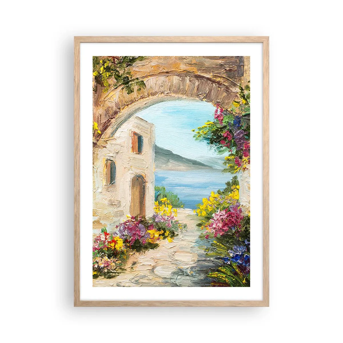 Poster în ramă de stejar deschis - Farmecul peisajului de coastă - 50x70 cm
