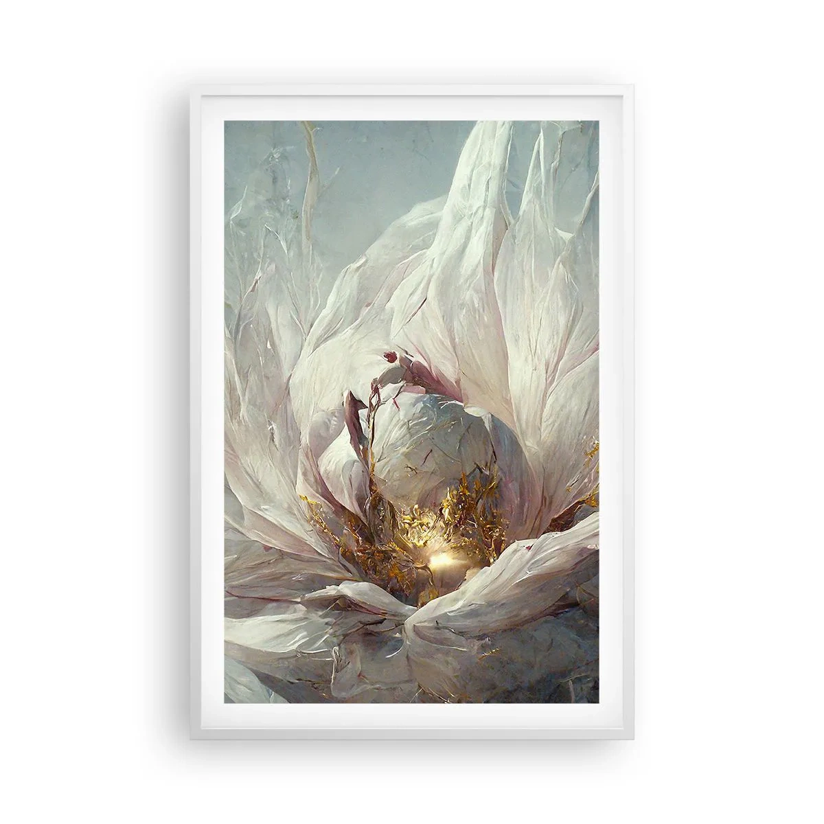 Poster în ramă albă - Înflorește o dată la o sută de ani - 61x91 cm