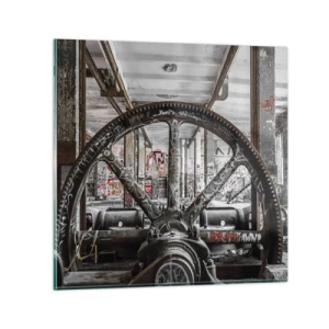 Tablou pe sticlă - Viața secretă a unei fabrici - 30x30 cm