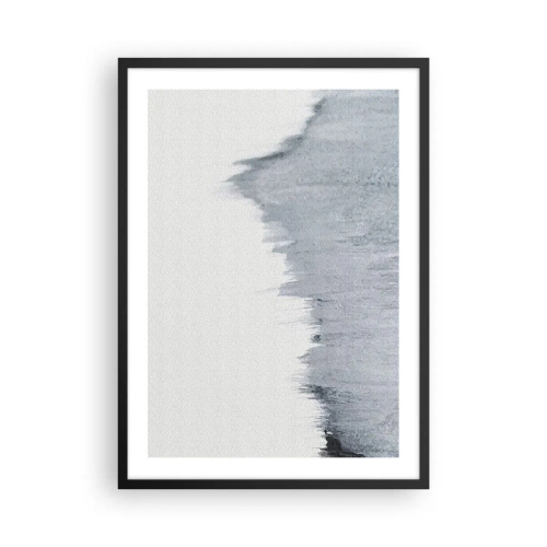 Poster în ramă neagră - compoziție abstractă în nuanțe de gri cu tușe dinamice de pensulă. - 50x70cm - Înregistrare secretă - Decorațiune modernă pentru perete pentru living și dormitor ARTTOR