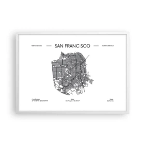 Poster în ramă albă - Anatomia San Francisco - 70x50 cm