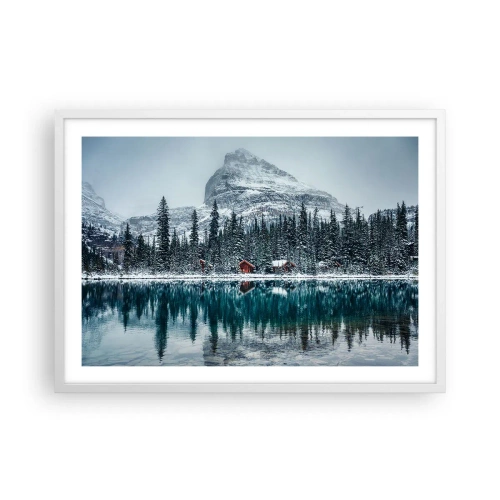 Poster în ramă albă - Refugiu canadian - 70x50 cm