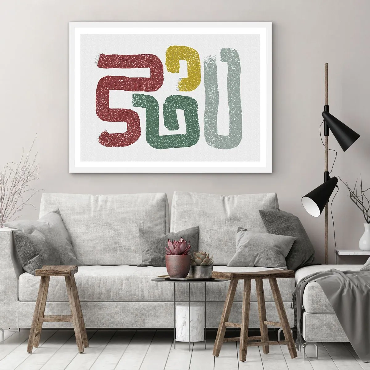 Poster în ramă albă - Într-o limbă necunoscută - 100x70 cm