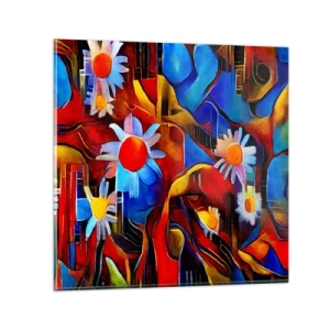 Tablou pe sticlă - Culorile vieții - 70x70 cm