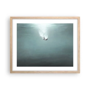 Poster în ramă de stejar deschis - În îmbrățișarea oceanului - 50x40 cm