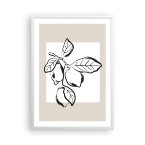 Poster în ramă albă - Unde se coace lămâia... - 50x70 cm