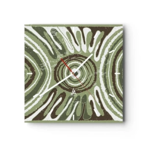 Ceas de perete - Ceas pe sticlă - Explozie de emoții - 30x30 cm