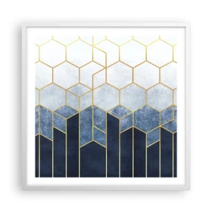 Poster în ramă albă - Compoziție în ritm sincopat - 60x60 cm