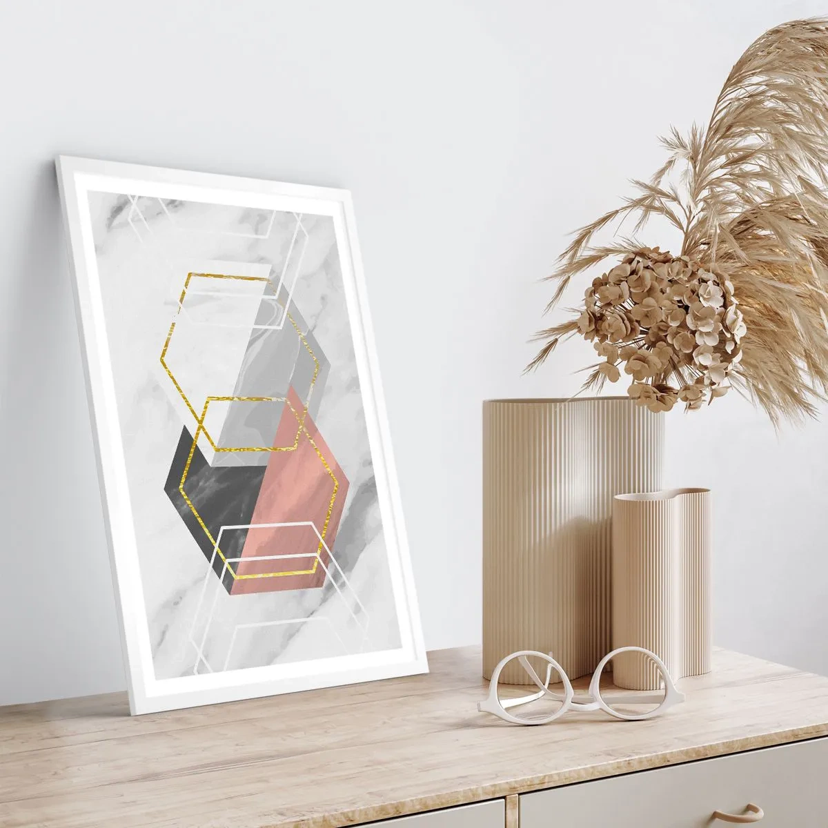 Poster în ramă albă - Compoziția lanțului - 40x50 cm