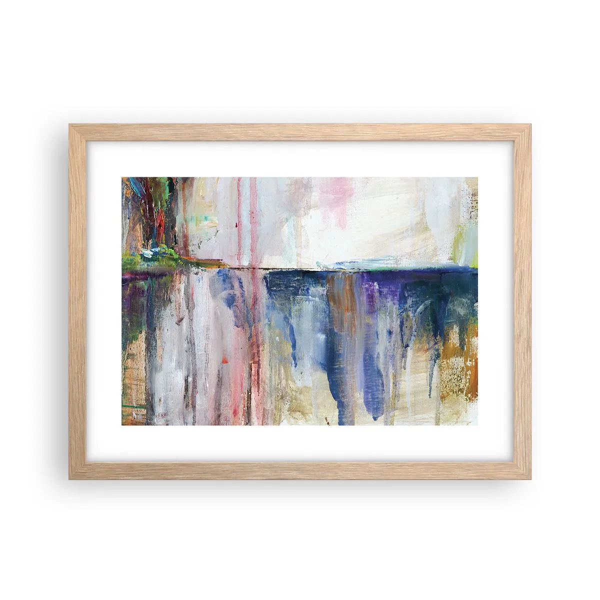 Poster în ramă de stejar deschis - Impresii și asociații colorate - 40x30 cm