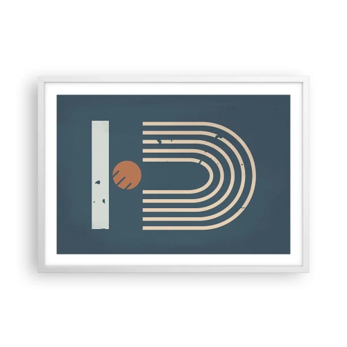 Poster în ramă albă - Geometrie în funcție de rodie - 70x50 cm