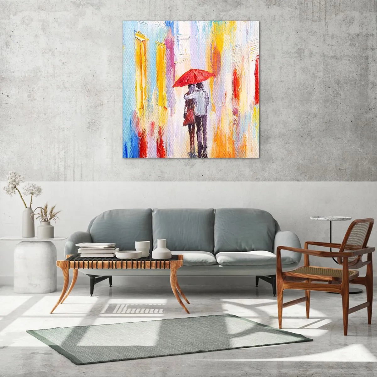 Tablou pe sticlă - Să plouă în continuare - 40x40 cm
