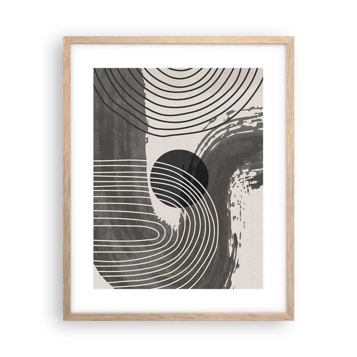 Poster în ramă de stejar deschis - Ovalul câștigă - 40x50 cm