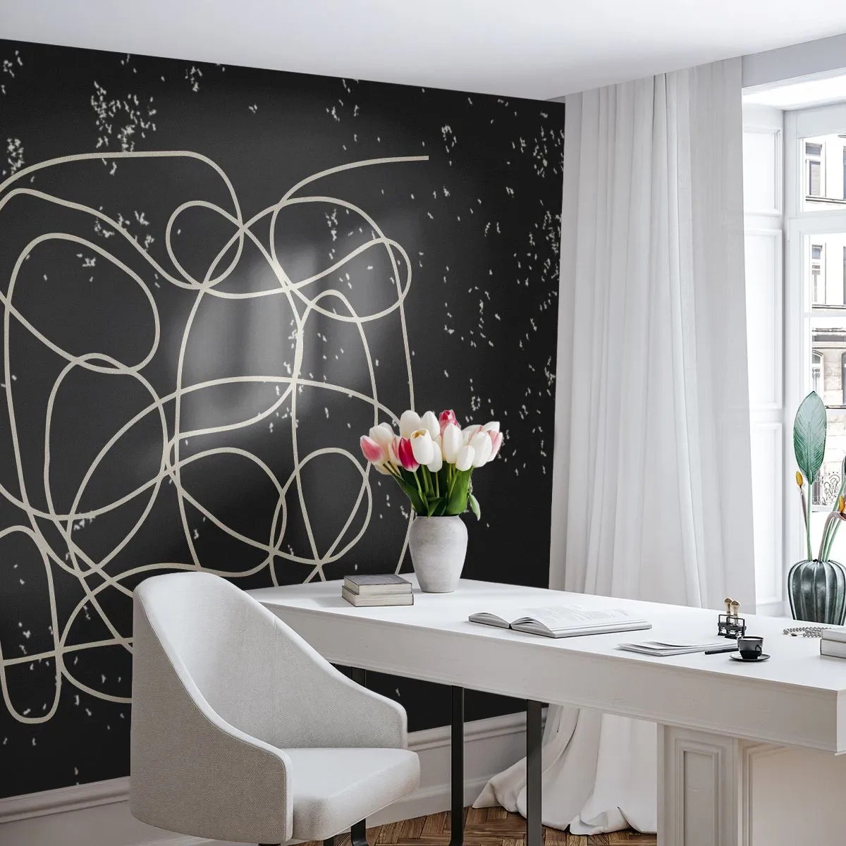 Tapet Standard Eco - Gânduri rătăcitoare - Abstracția, Grafică, Bucată - 350x256 cm