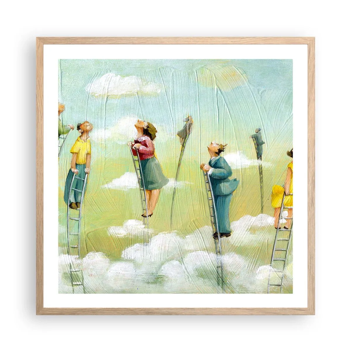 Poster în ramă de stejar deschis - Urmează-ți visul - 60x60 cm